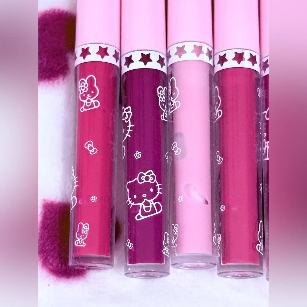 Kuromi Wake Up Cutie Eye Patches & Hello Kitty Lip Gloss Set of 12 shades! NWT